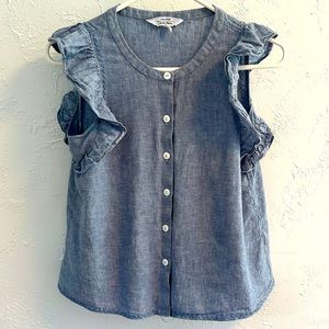 & Other Stories Blue Ruffle Blouse